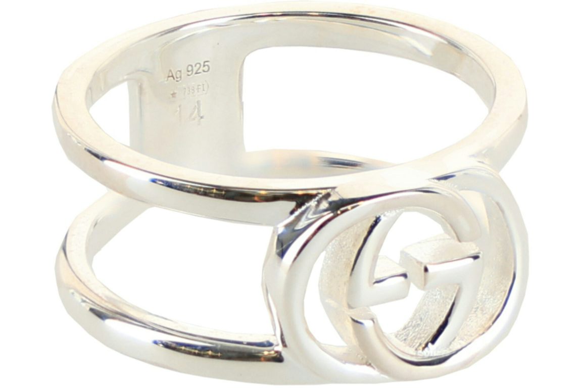 Gucci Interlocking G Cutout Silver Ring Silver