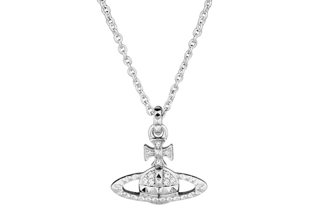 Vivienne Westwood Mayfair Bas Relief Pendant Rhodium Studded