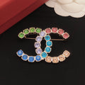 18K  Chanel Color Crystals Brooch
